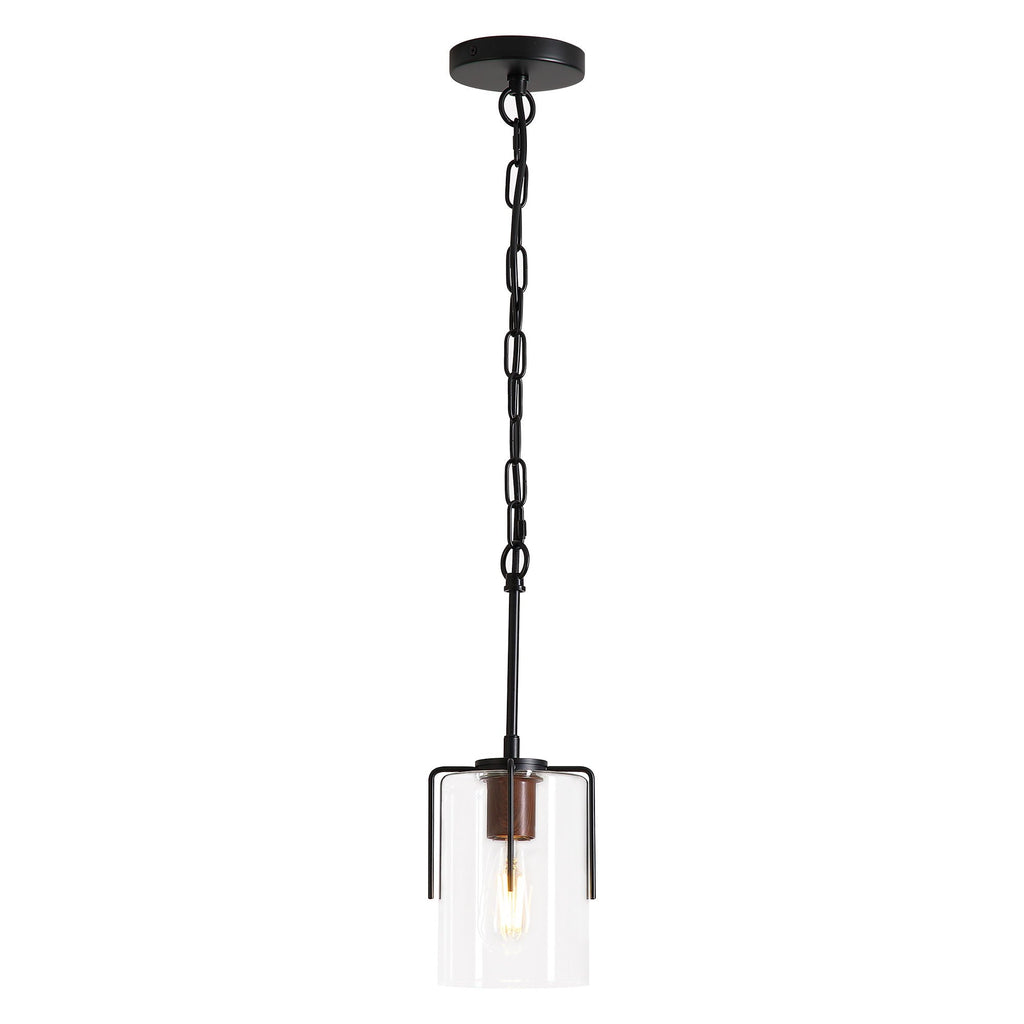 Adjustable Pendant Lighting with Clear Glass Shade - Black or Gold