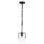 Adjustable Pendant Lighting with Clear Glass Shade - Black or Gold