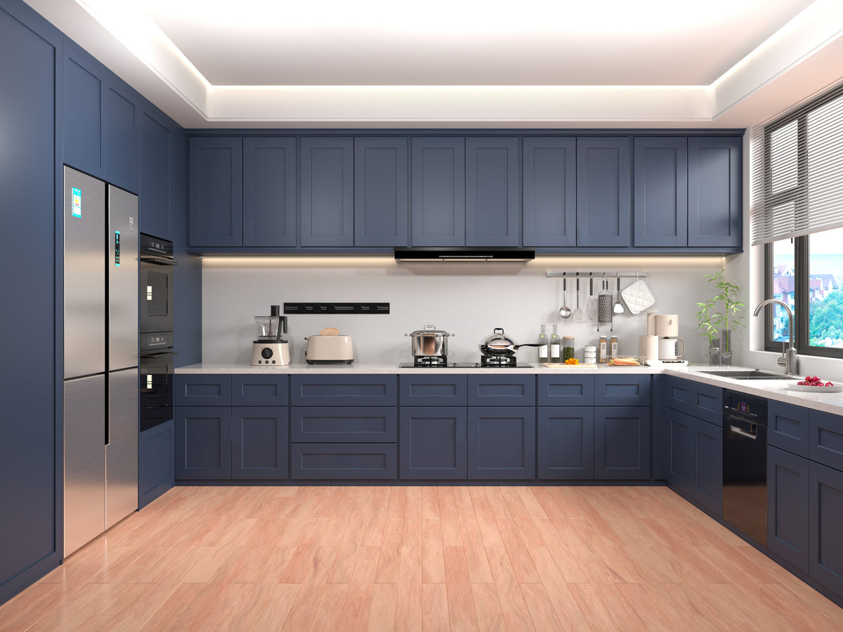 30" Kitchen Sink Base Cabinet with Double Doors - Navy Blue