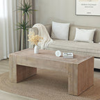 Minimalist Rectangular Center Table for Living Room with Wood Construction - Light Brown or Black
