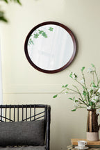 Transitional Mango Wood Wall Mirror with Frame - Multiple Colors