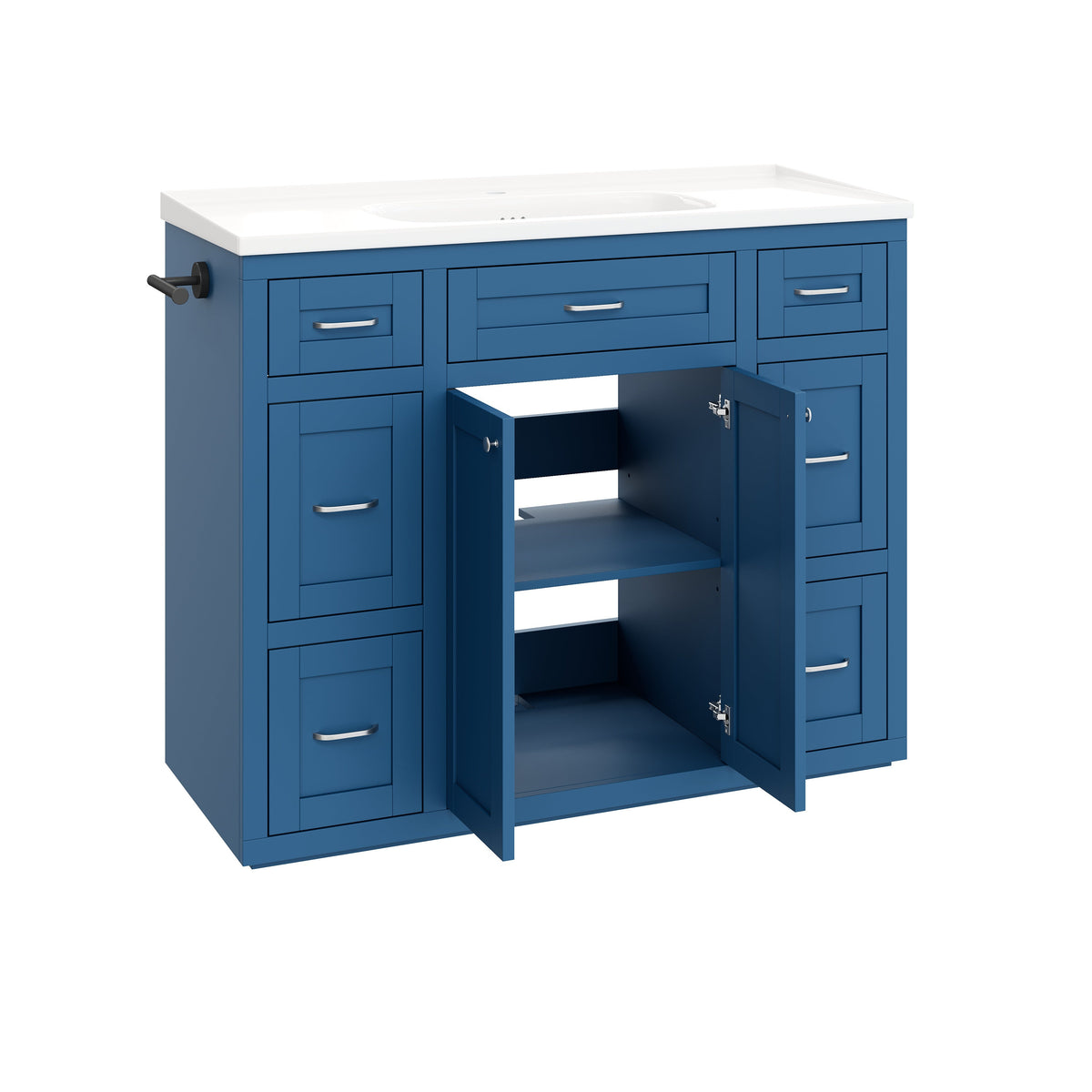 Navy Blue 48" Bathroom Vanity with Ceramic Sink - Navy Blue