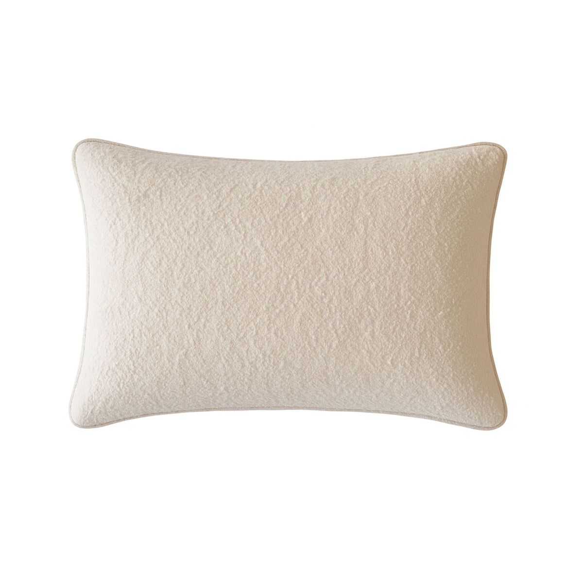 Ivory Textured Throw Pillow with Supportive Fill - Homey Cozy
