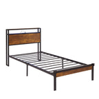 Twin Size Platform Bed Frame With LED Lights And USB Charging Port
