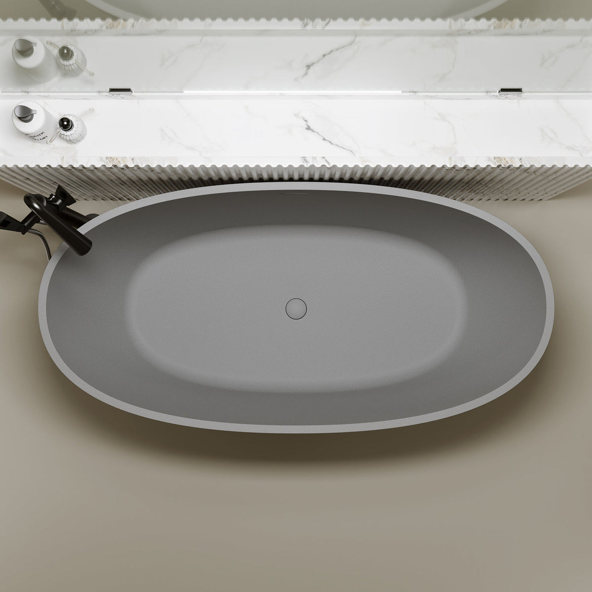 67" Freestanding Bathtub with Pop-up Drain