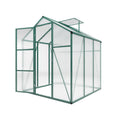Polycarbonate Walk-In Greenhouse with Raised Base - Green