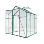 Polycarbonate Walk-In Greenhouse with Raised Base - Green