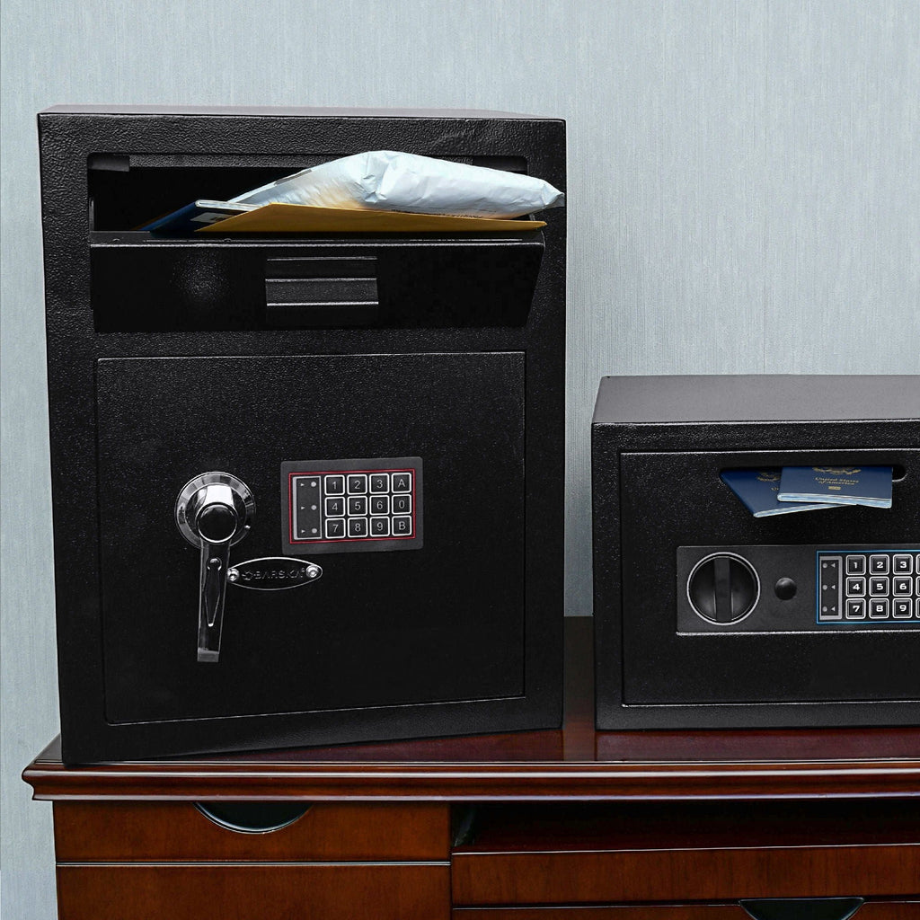 Durable Keypad Depository Safe with Dual PIN Access - Black