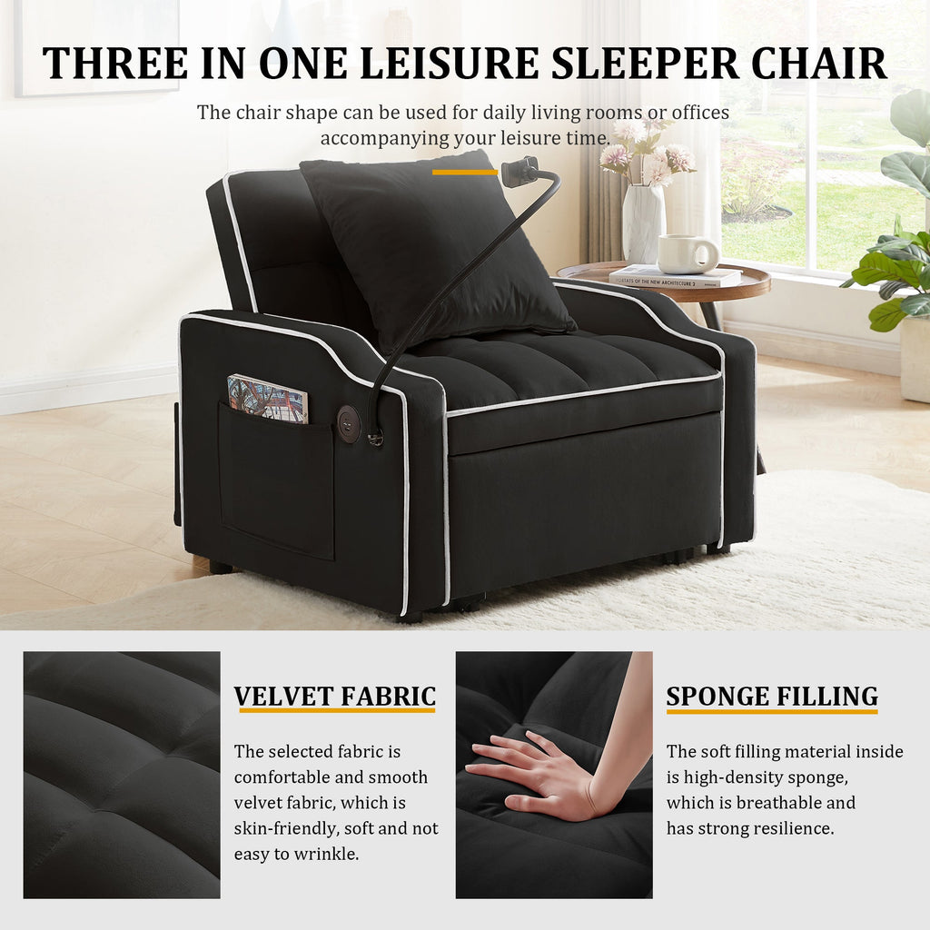 3-in-1 Convertible Sleeper Sofa Chair