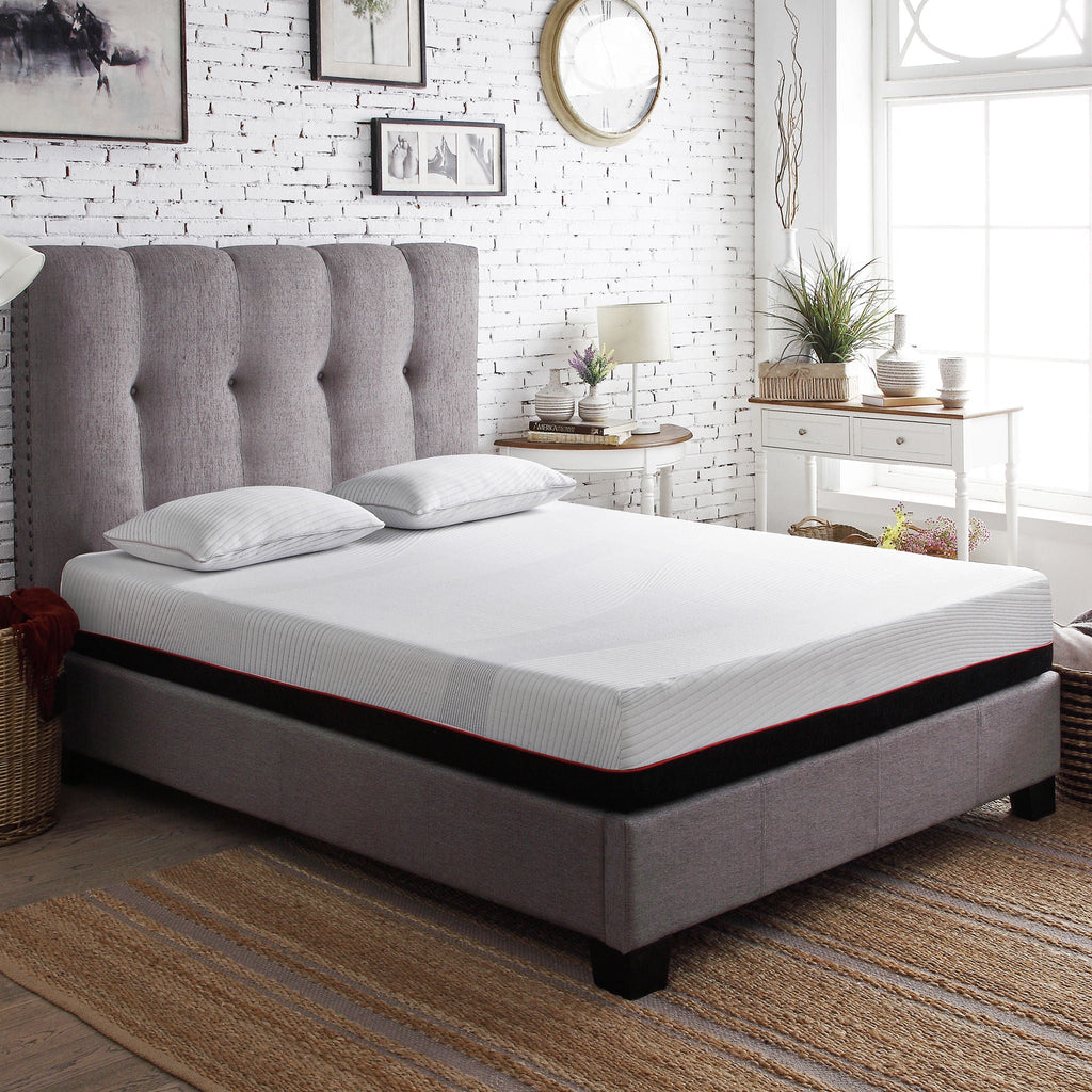 10" Cooling Copper Infused Memory Foam Mattress with Supportive Construction - White