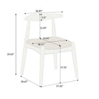 Set of 2 Rubberwood Dining Chairs with Faux Leather Upholstery - Multiple Colors