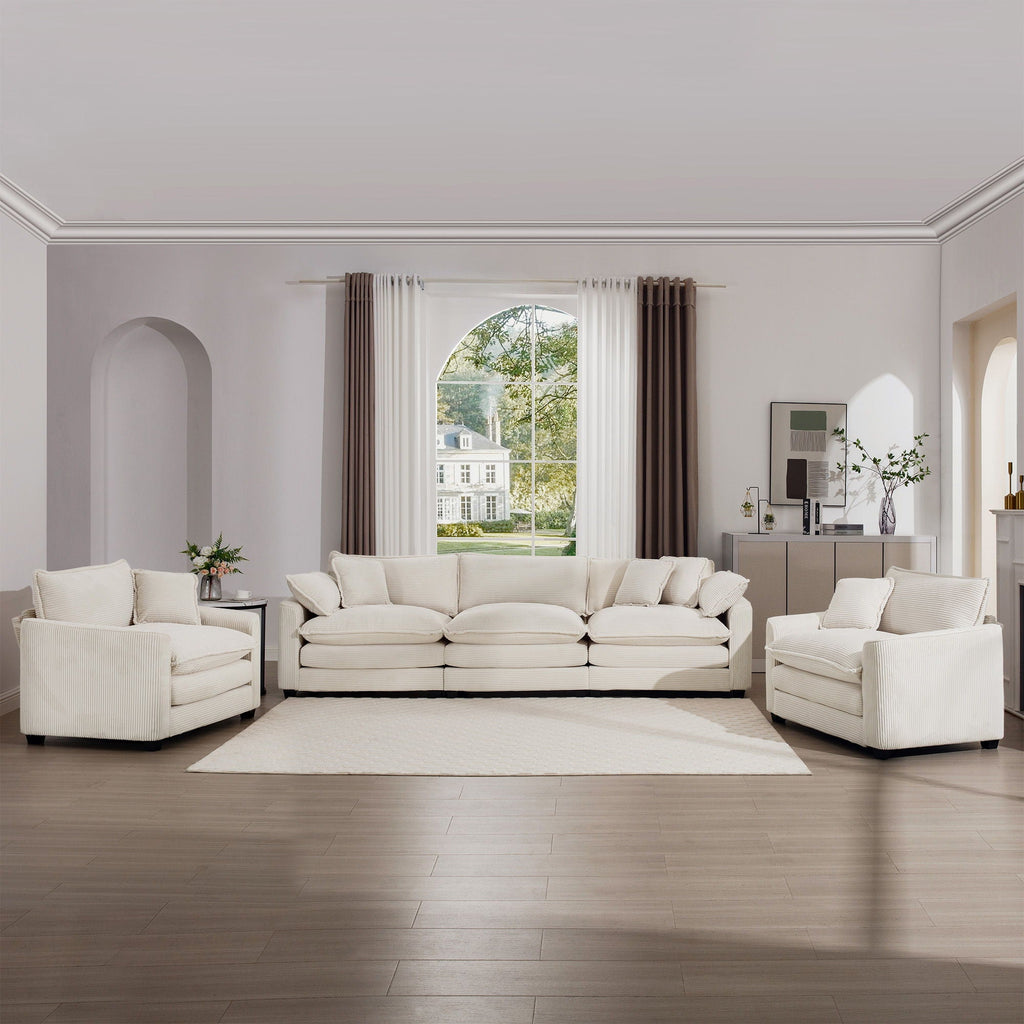 Oversized Deep-Seat Fabric Sofa & Chair Sets