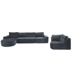Modular Cloud Sectional Sofa Set with Deep Seating - Choose Beige, Dark Gray, or Dark Brown