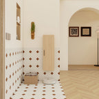 Tall Floating Bathroom Side Cabinet with Adjustable Shelving - Light Oak