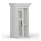Pure White Single Door Wall Cabinet with Adjustable Shelf - White