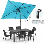 Rectangular Patio Umbrella with Crank Tilt - UV-Resistant Canopy