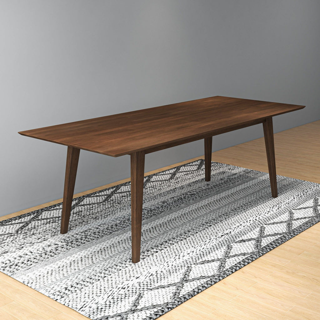 Rectangular Modern Dining Table with Solid Wood Construction – Dark Brown or White