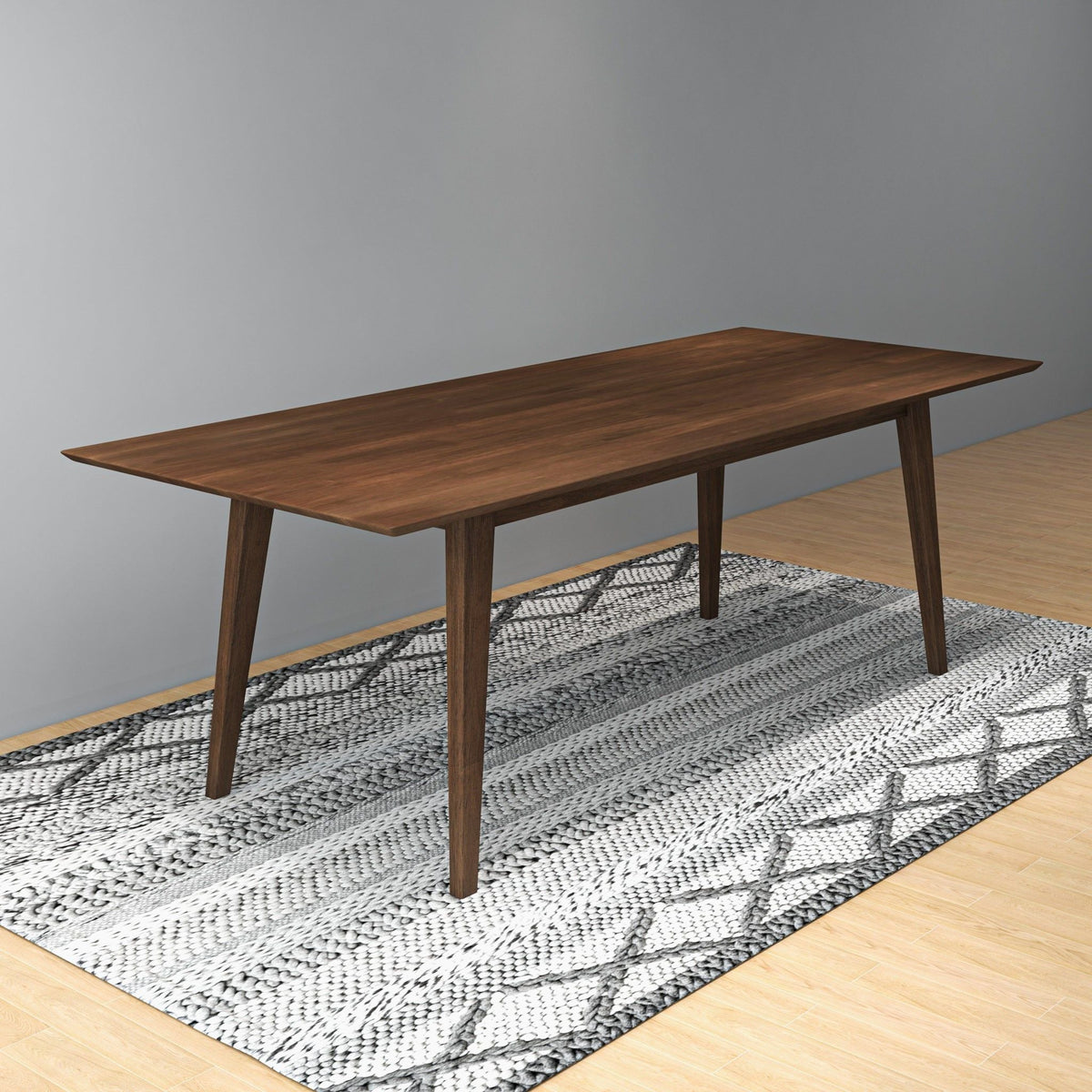 Rectangular Modern Dining Table with Solid Wood Construction – Dark Brown or White