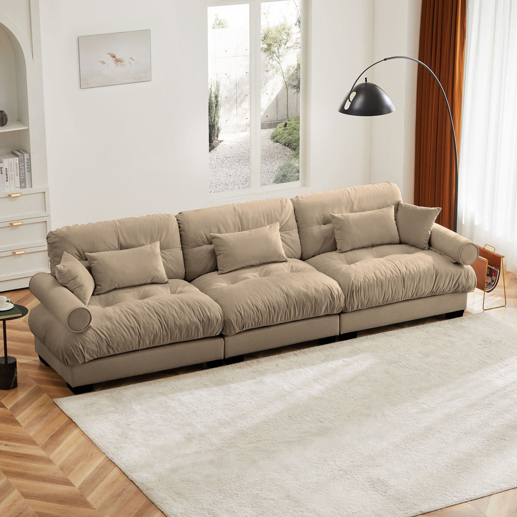 Modern Oversize Sofa with Cloud-Like Comfort - Fabric Stationary Sofa