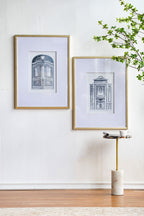 Architectural Wall Art Set with Pencil Design - Silver