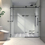Matte Black Tempered Glass Shower Door with Soft-Closing and Easy-Clean Coating