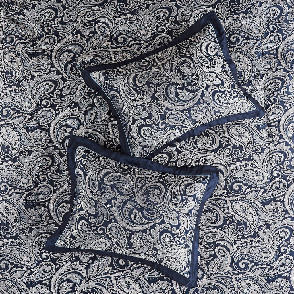 12 Piece Comforter Set with Cotton Bed Sheets Navy King