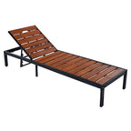 Outdoor Chaise with Adjustable Backrest - Light Brown or Dark Brown
