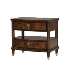 Traditional Style Nightstand with Power Outlet - Dark Cherry