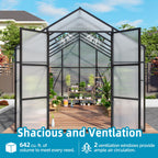Gain Height Windproof Greenhouse with Heavy-Duty Frame - Black