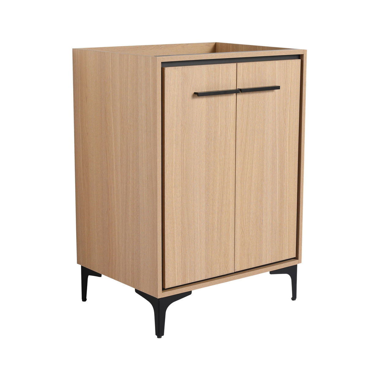 Modern Bathroom Vanity Cabinet with Soft Closing Doors - Light Brown