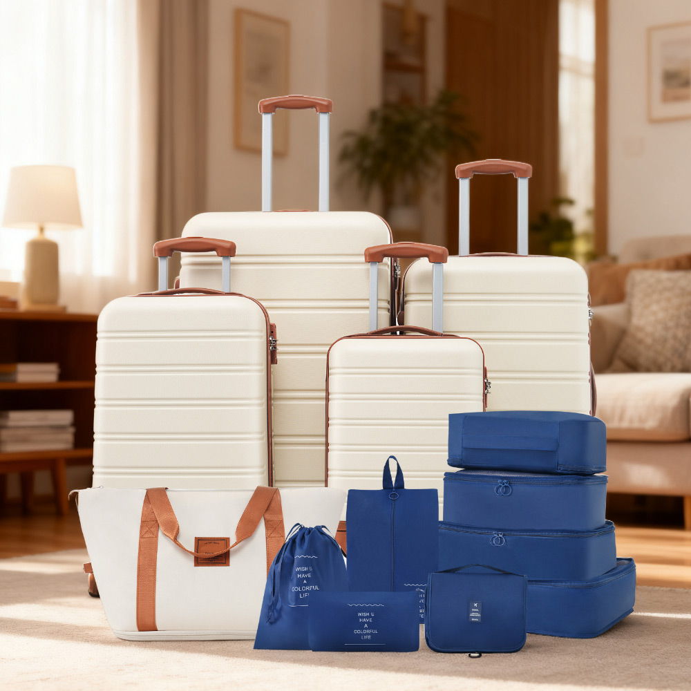 Hardshell Luggage Sets 4 Pieces with TSA Lock and Spinner Wheels - Multiple Colors