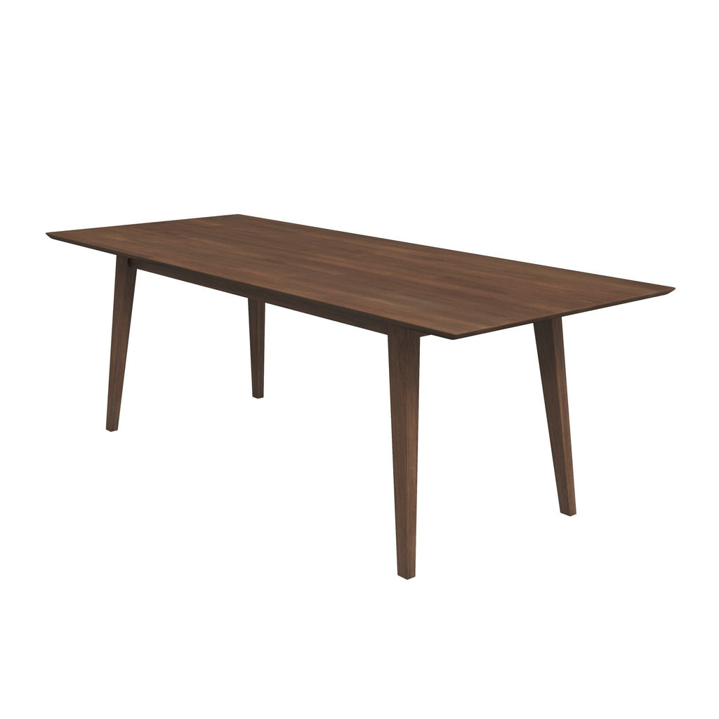 Mid-Century Modern Solid Wood Dining Table with Beveled Edges - Dark Brown or White