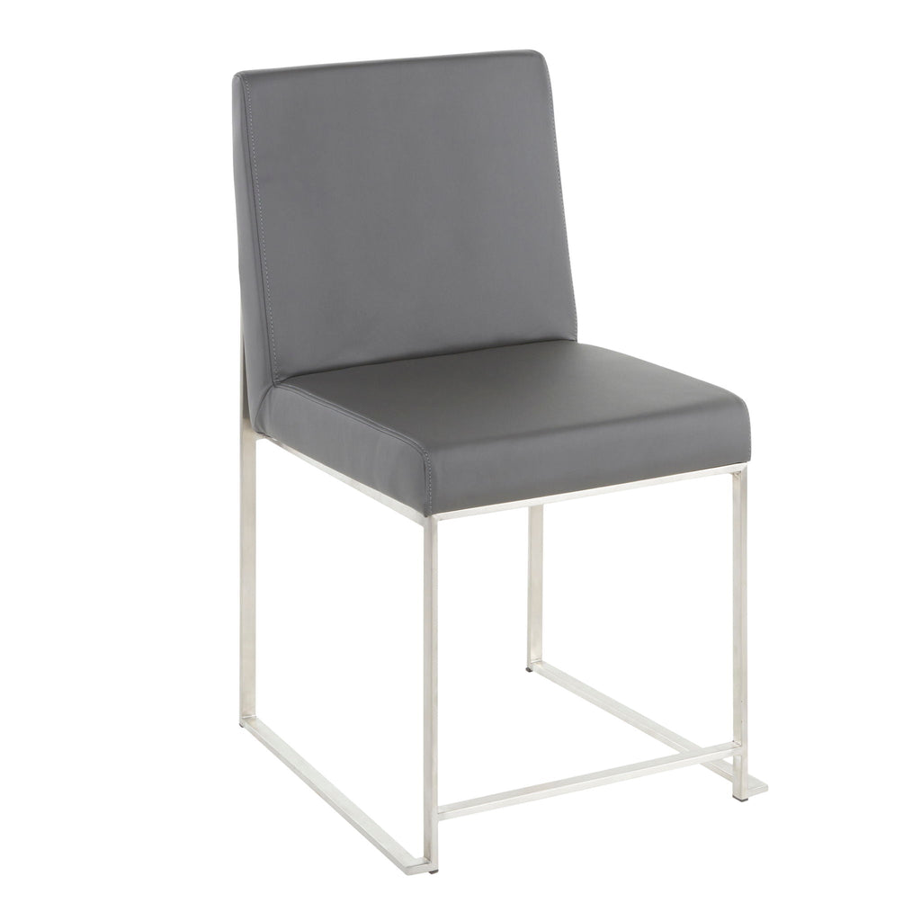 Fuji Contemporary High Back Dining Chair Set with Upholstered Seat - Multiple Colors