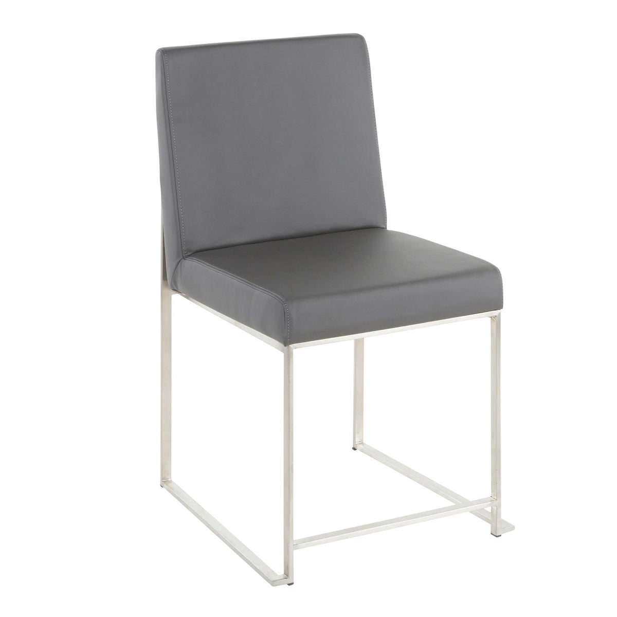 Fuji Contemporary High Back Dining Chair Set with Upholstered Seat - Multiple Colors
