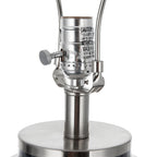 Ellis Glass Table Lamp with Blue Base and Linen Shade