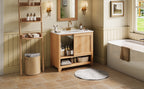 36" Bathroom Vanity with Ceramic Sink and Soft-Close Drawers - White