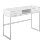 Contemporary Console Table with Storage Drawers - White, Gray, Black