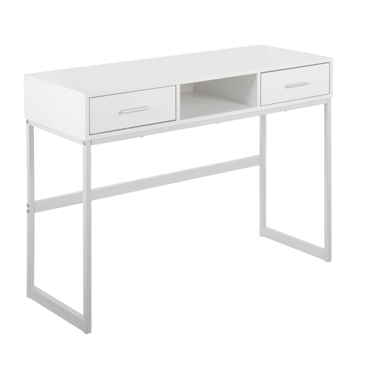 Contemporary Console Table with Storage Drawers - White, Gray, Black