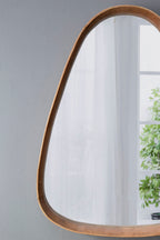 Irregular Mirror With Frame Wall Mirror - Brown