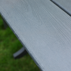 HDPE Patio Dining Table with Umbrella Hole – Seats 4-6 - Gray or Black
