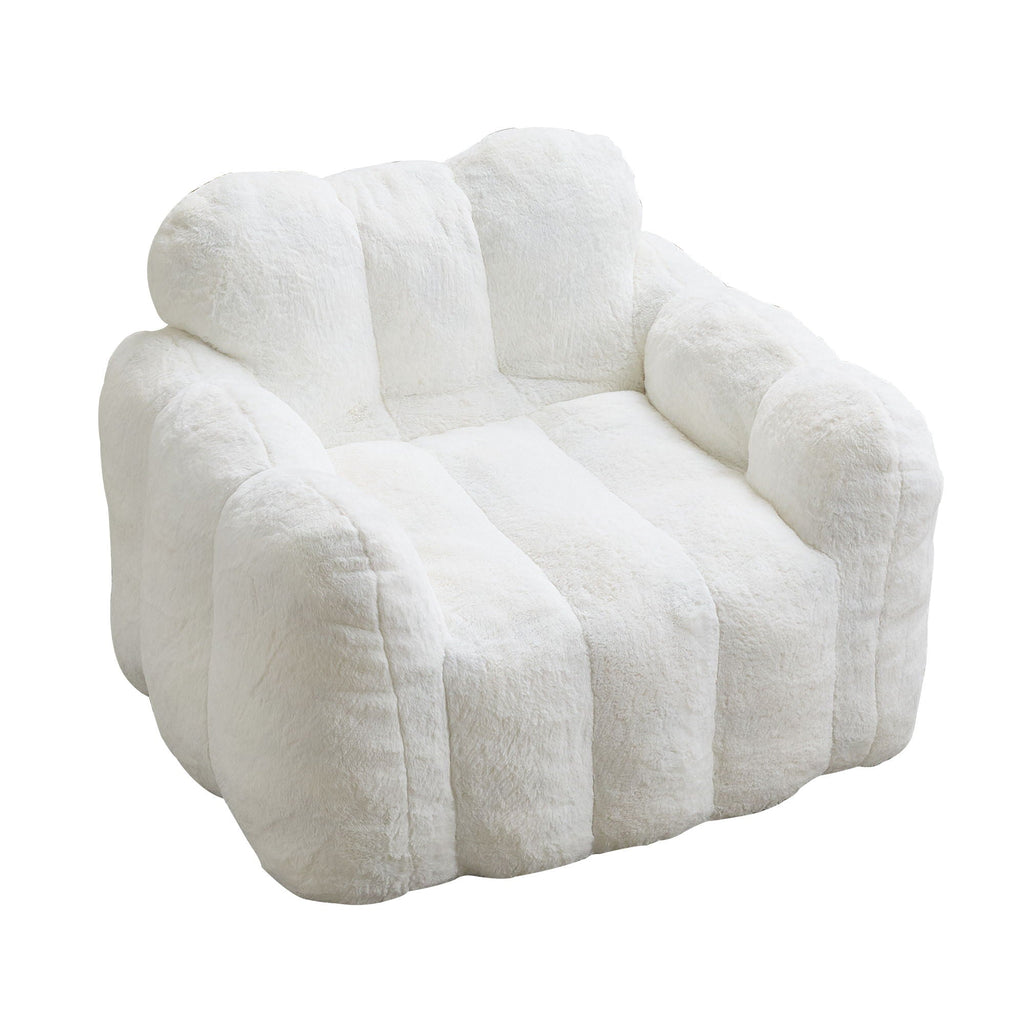 Lotus Style Compression Sofa Bean Bag with Ergonomic Design - White or Pink