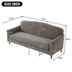 Loveseat Sofa with Rolled Arm for Living Room - Brown