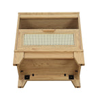 Modern Cane Accent Nightstand with 1 Drawer - Black or Light Brown