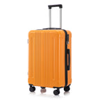 3-Piece ABS Spinner Wheel Luggage Set with TSA Lock - Black and Orange