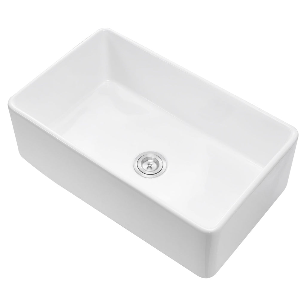 Farmhouse Sink Undermount Kitchen Single Bowl with Extra-Large Basin - White