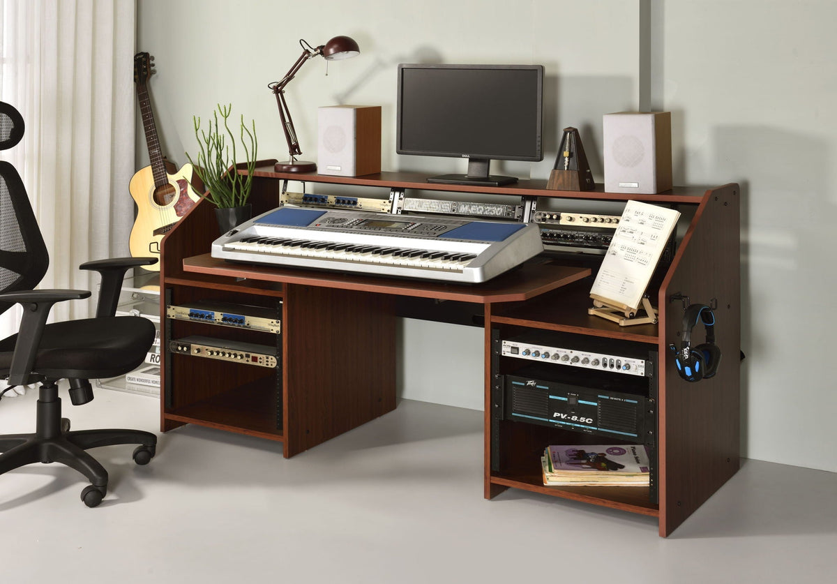 Annette Music Desk with Cable Management - Dark Brown or Black