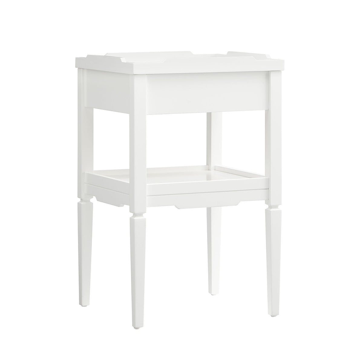 1 Drawer Nightstand with Solid Wood Frame - Blue, Dark Green, or White