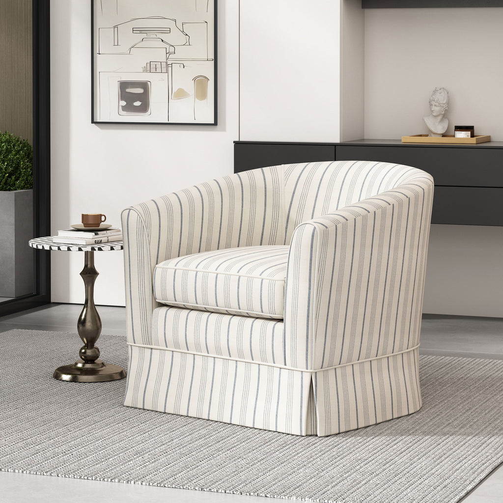 Swivel Chair with 360° Rotation - Upholstered Fabric, Iron Frame