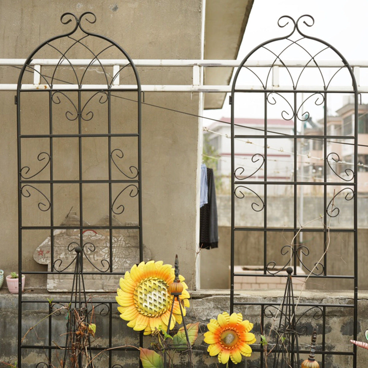 Metal Garden Rustproof Trellis for Climbing Plants – Outdoor Flower Support