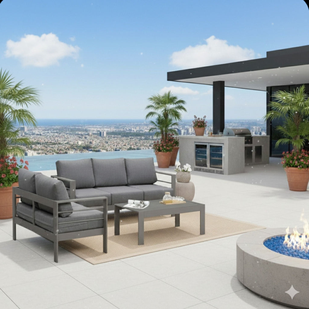 All-Weather Outdoor Patio Set with Thick Cushions - Multiple Colors